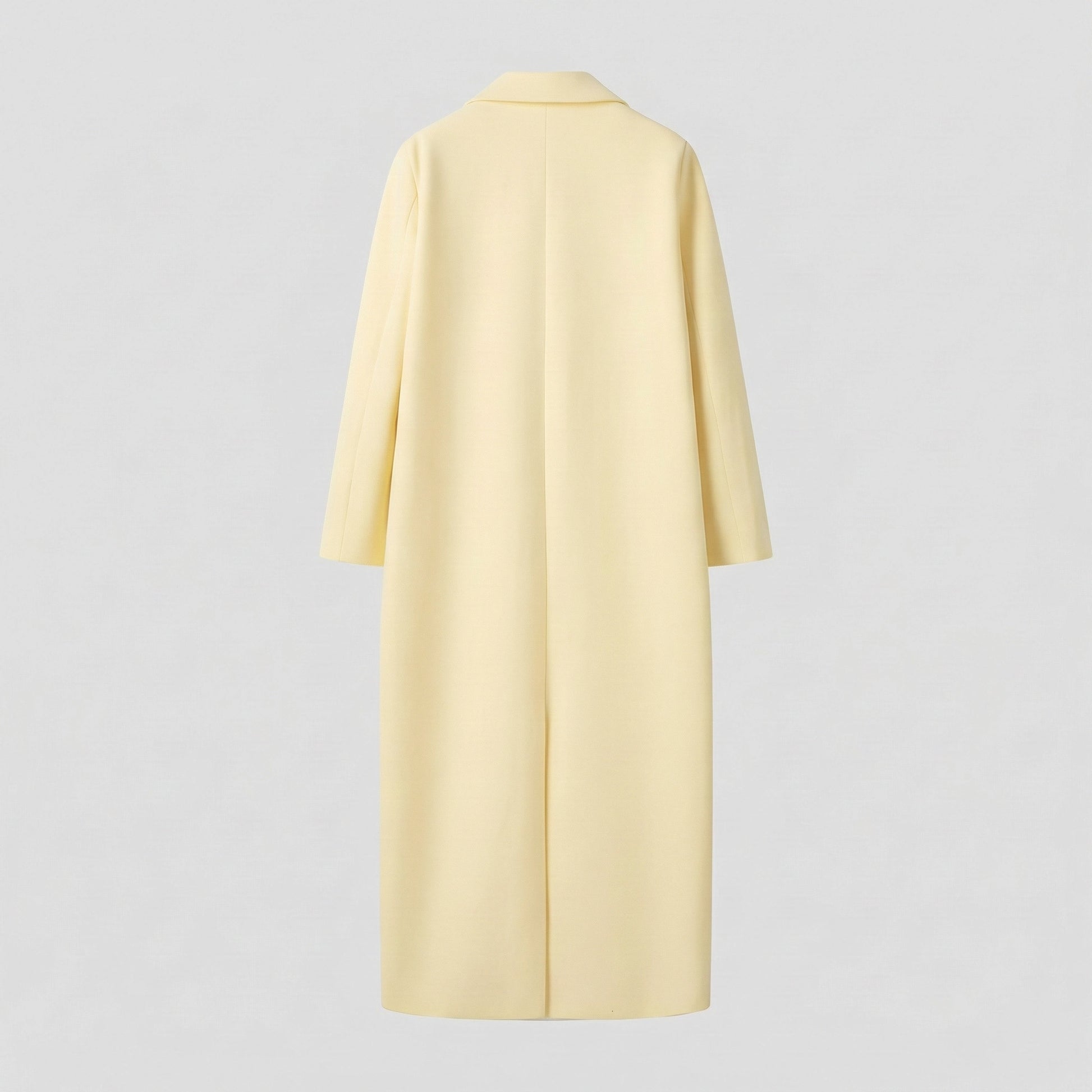 Light yellow coat on a light gray background